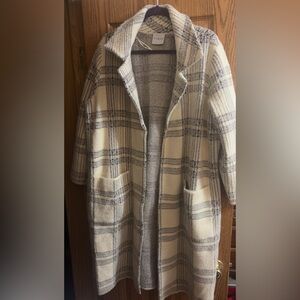 Cyrus Open Plaid Coat